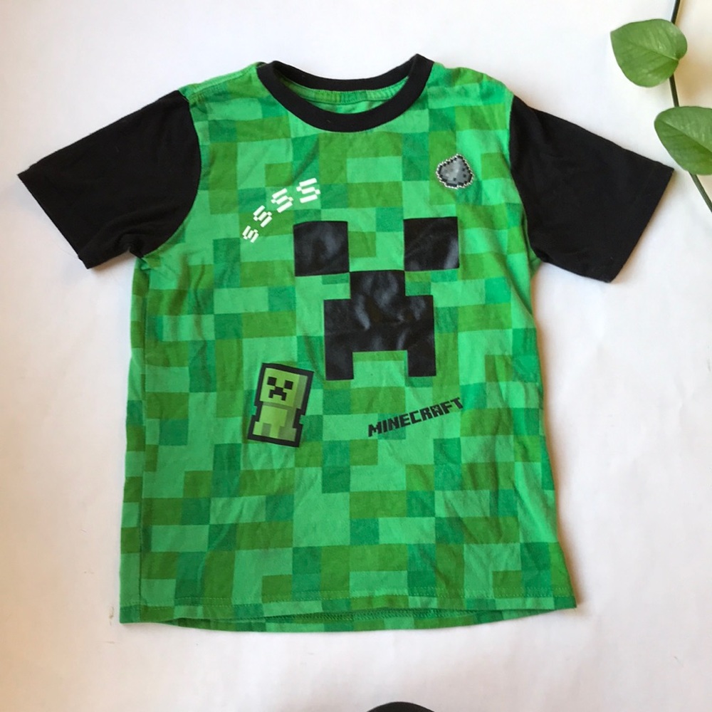 Minecraft Green Baseball Style Tee